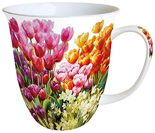 Ambiente Fine Bone China Floral Mug Mug 0.4 Litre Tulips