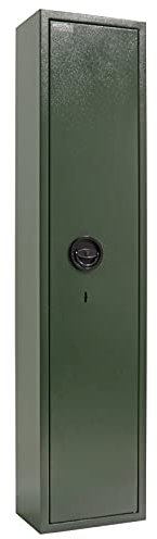 Rottner Munitions- und Waffenschrank Colorado 3 Doppelbartschloss 2 Schlüssel Grün BxH 315x1380 mm max. 3 Waffen Putzstockhalterung Waffenhalter Innentresor