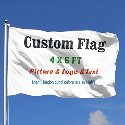 Custom Flags Banner 6ft x 4ft, Personalised Photo Banner Signs House Outdoor Garden Flag Indoor Room Memorial Wall Decor, Customised Your Own Design Large Flag for Birthday/Holiday/Christmas/Camping