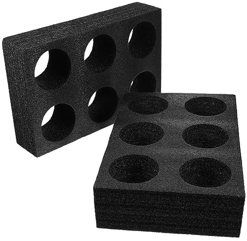 TOPBATHY Praktischer 2 Stück Wiederverwendbarer Kaffeetassenhalter aus Schwarzem Perlwollmaterial mit 6 Löchern als Halter für Kaffeebecher zum Mitnehmen und Vermeidung von Auslaufen