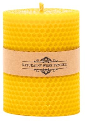 Gedrehte Bienenwachskerze 185 gr für Zuhause, für den Adventskranz, Weihnachtskranz, gerollte Kerze, Wabenkerze