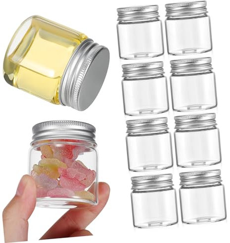 VINTORKY Frascos De Vidrio Pequeños Herméticos De 50 Ml, Paquete De 20 Unidades, Vidrio Resistente Con Tapa Sellada, Adecuado Para Almacenar Alimentos, Especias y Conservas Cocina