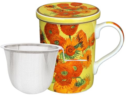 The Leonardo Collection Van Gogh Mug & Coast & Infuser SetLovely Gifts for Women & Men | Designed By Vincent Van Gogh | Coasters Set for All Modern Kitchen & Offices
