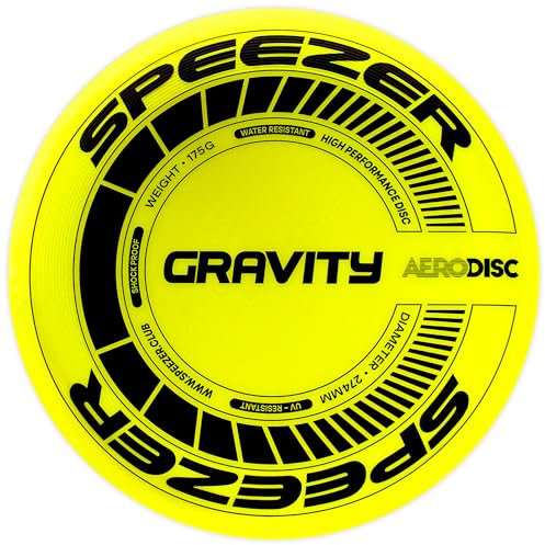 SPEEZER® Gravity Frisbee 175g - die neon gelbe Profi Wurfscheibe ist das Outdoor Fun-Sport Spiel - Frisbee-Scheibe für Kinder Erwachsene - Ultimate Flying Disc Strandspielzeug Frisbee-Ring Wurfring