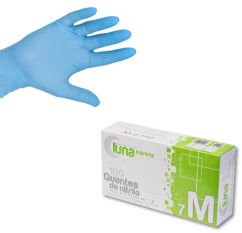HO Higiene Online | Guantes Desechables de Nitrilo |Caja Guantes Nitrilo 100 unidades | Guantes Nitrilo Sin Polvo, Sin Látex, Desechables, Ambidextros. (Azul - Estuche 100 Unidades, S)