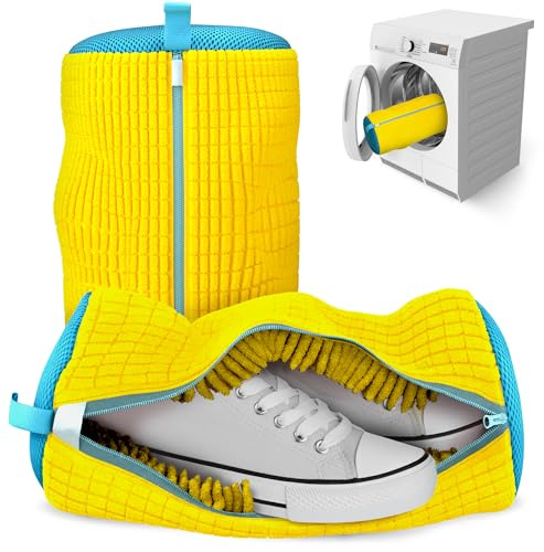 XXL Shoe Bag for Washing Machine - 360° Hands-Free Easy Cleaning | Shoe Laundry Bag for Washer | Yellow