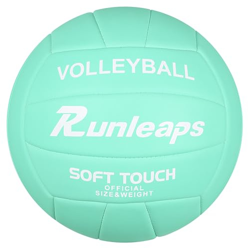Runleaps Soft Indoor Volleyball Waterproof Volleyball Light Touch Recreational Ball for Pool Gym Indoor Outdoor (Size 5)