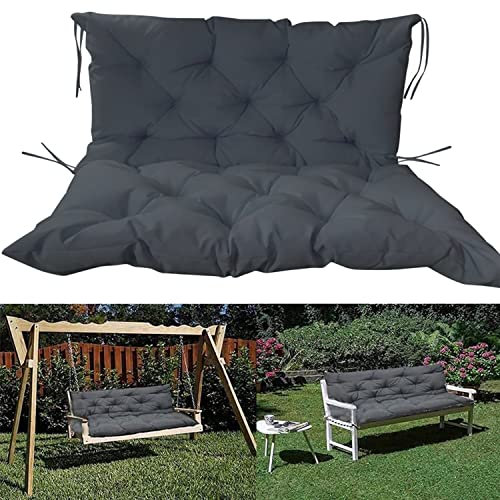Outdoor Schaukelbank Auflage Wasserdicht mit Rückenlehne 2 3 Sitzer Gartenmöbel Pad Dunkelgrau