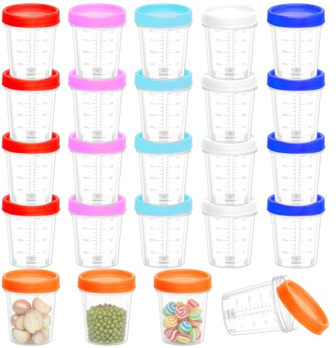 Mssushi 24 Stück Plastikdosen mit Deckel 120ml