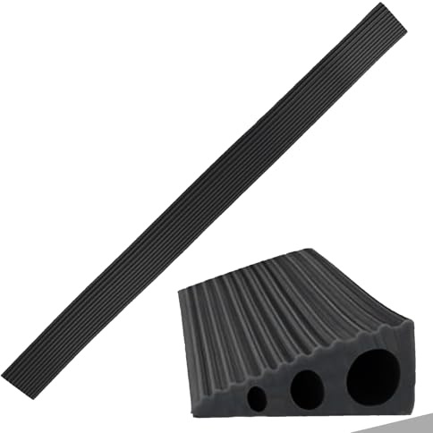 Dokeno Door Threshold Ramps 90 x 6 x 2 cm, Transition Profile Self-Adhesive, Silicone Door Threshold Ramp, Threshold Ramp, Wheelchair Ramp for Bathroom, Wheelchair, Pram, Walker or (Black, 90 cm)