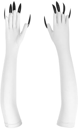 FakeFace Halloween Lange Fingernägel Handschuh - Requisiten, Klaue, Party Kostüm, Wolf, Geisterpfote, Hexe Teufel Pfote für Kostüm Halloween Party Cosplay