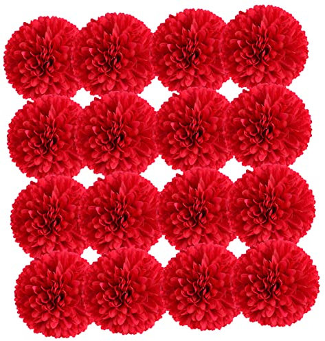 VICASKY 50 Stück Künstliche Chrysanthemen Blumen Simulation Blumen für Hochzeiten Partys und DIY Dekoration Große Rote Blüten Durchmesser