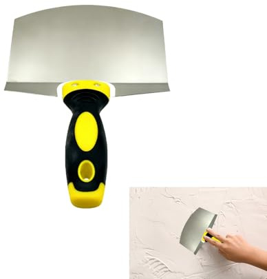 YIHAOH Espatula Masilla Curva, Espatulas Pintura de Acero Inoxidable, Espatulas Pladur para Pintar con Cómodo Agarre, Fácil de Limpiar Paredes Y Reparar Grietas, para Decoración