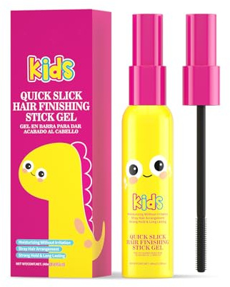 Hair Finishing Stick for Kid, Kids Quick Slick Hair Finishing Stick Gel, 40ml Stray Hair Tamer Hair Mascara, Gentle Brush-On Formula for Baby Hairs, Naturally Refreshing, Non-Greasy and Non-Sticky