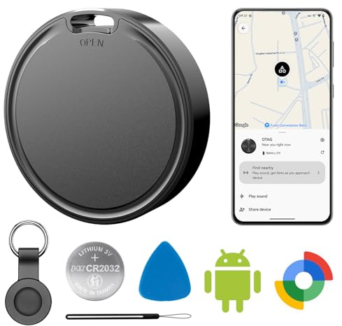 Air Tags pour Android, Air Tags - 1 lot Android, étiquettes de suivi d'air avec 1 étui, autonomie de 2 ans, traqueurs Google Find pour l'application Google Find Hub, étiquettes de suivi de bagages