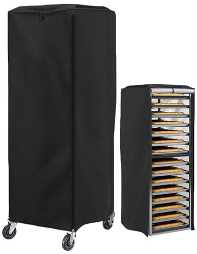Takingup Funda para Rejilla para Bollos, 23x28x64 Pulgadas, Tela Oxford 210D, Cubierta para Rejilla para Pan con Cierre de Cremallera y Lado Enrollable para Almacenamiento de panadería, Bollo