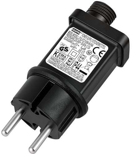 URAQT Spina Trasformatore, 31V-6W Trasformatore Alimentatore per Luci LED, IP44 Driver LED a Bassa Tensione, 8 modalità con funzione di memoria, per luci di Natale, luci delle fate,luci dell'Albero