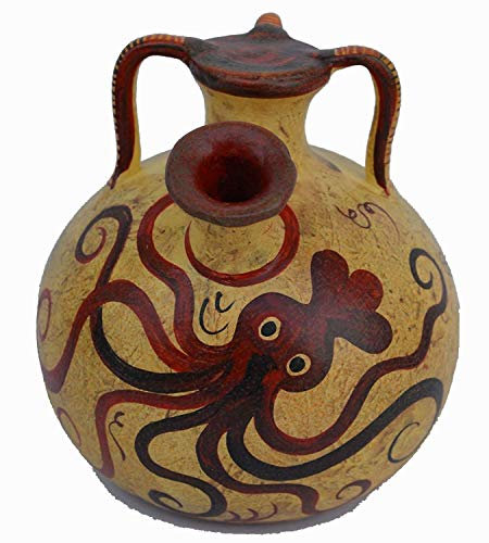 Minoan Pottery - Piccolo barattolo per agitazione, motivo: polpo replica di 2700 a.C.-1500 a.C.