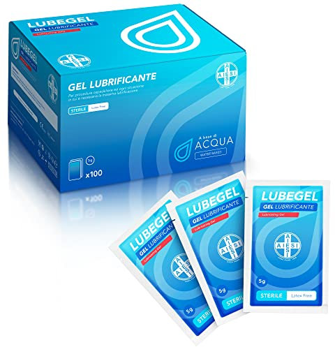 AIESI® Gleitgel Steril für Katheter und Krankenhauseingriffe Einzeldosis-Beutel 5 gramm LUBEGEL (Packung mit 100 stück)