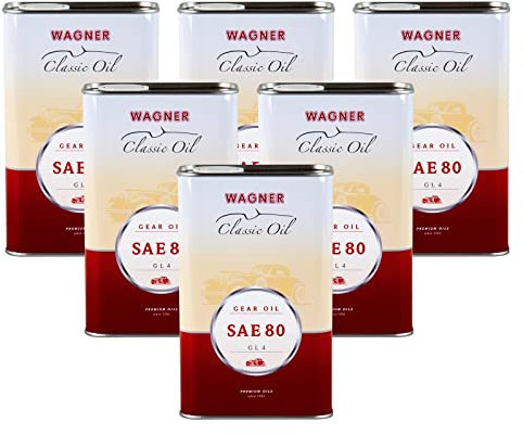 6x WAGNER SPEZIALSCHMIERSTOFFE Getriebeöl SAE 80 GL 4 Oldtimer-Getriebeöl 1 L