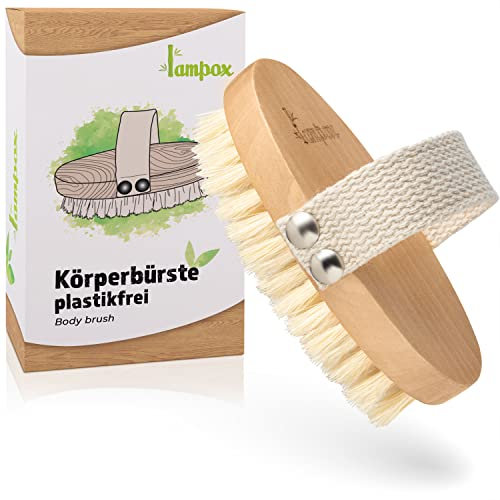 Körperbürste oval ohne Plastik, Trockenbürste, Peelingbürste, Massagebürste, Peeling körper, Bürste zum Entfernen abgestorbener Haut, verbessert Lymphfunktionen…