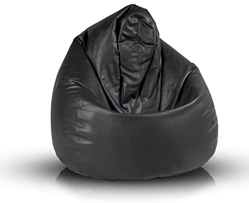 Ecopuf Fuzzy - Mjuk Faux Lädersäck - Inomhus - Rivsäker Fläckbeständig - Polystyren Vaddering - Dubbel Dragkedja Fåtölj