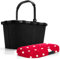 reisenthel gilching Angebot Einkaufskorb carrybag Plus passendes Cover Sichtschutz Abdeckung (frame black / mixed dots chilli red)