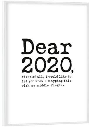 artboxONE Poster mit weißem Rahmen 18x13 cm Typografie Getippt mit Mittelfinger - Bild Typografie Humor Ironie
