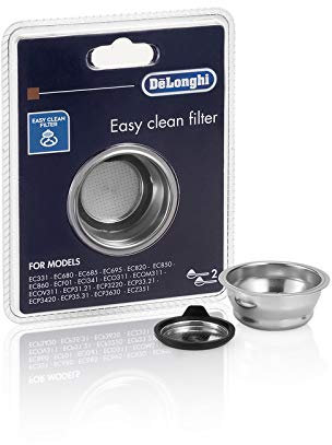 Filtro Caffe 1 Una 2 Tazza Compatibile con DeLonghi per Macchina da Caffè Dedica Distinta Scultura Icona EC680 EC685… (Filtro 2 Tazze)