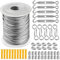 HZSOOCH 30m/2mm Garden Wire For Climbing Plants, Stainless Steel Wire Rope Kit, M5 Turnbuckle Wire Tensioner Kit, Fence Wire Roll Kit, Cable Railing Kit, Garden Wire Tensioner Kit