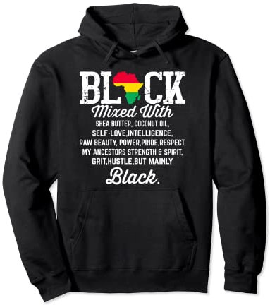 Schwarz gemischt mit Sheabutter Kokosöl Selbstliebe Pullover Hoodie