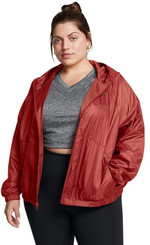 Under Armour Women's Sport Windbreaker Jacket, (840) Earthen Orange / / Black, 2X