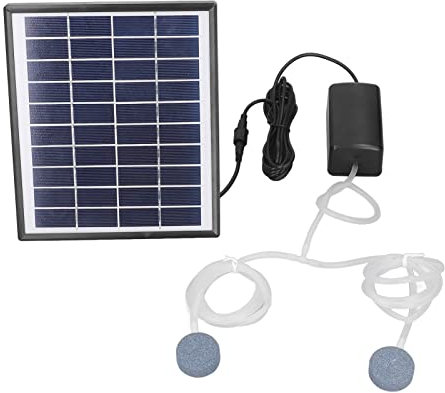 Pompa Solare per Stagno, Kit Pompa Solare per Stagno, Kit Pompa Solare per Acqua Solare Fai Te 10 V 6 W CC 180° Regolabile con Pietra a Bolle, Pompa per Fontana Solare