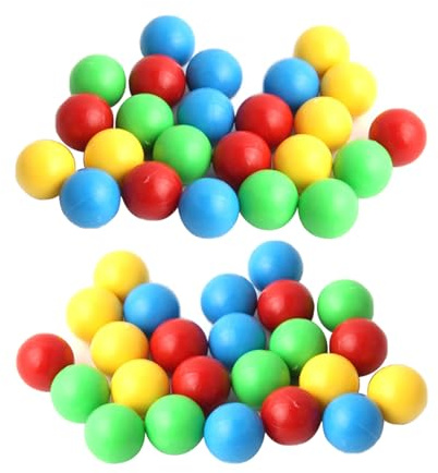 Luckious Brand 48 PCS Replacement Marbles Balls for Hungry Hungry Hippos - Solid Color Marbles to Refresh Your Game for Endless Fun