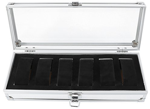 Homepatche Aluminium-Uhrenbox, Rechteckig, Transparentes Acryl-Sichtfenster, Uhren-Schmuck-Display, Aufbewahrungsbox, Aufbewahrungsbox Für Die Verwendung von Uhren-Geschenkboxen(6. Platz)