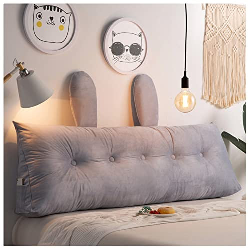 LANAZU Dreieckiges Kopfteilkissen, Keilkopfteilkissen, tragbares Lesekissen, geeignet für Liegesessel, Sofa (Grey 59in)