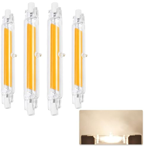 ZJZG R7S LED 118mm Dimmbar, 20W R7S COB LED Lampen Ersatz für J118 200W Halogenlampen, Leuchtmittel R7S LED Naturweiß 4500K 2000LM, Kein Flackern, 360°Abstrahlwinkel LED Stab, AC 220-240V, 4er Pack