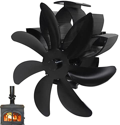 KSHSAA Ventilateur de poêle à bois alimenté par la chaleur | Accessoires de poêle à bois | Ventilateur souffleur de cheminée | Ventilateur de chauffage non électrique à 7 feuilles pour poêle à bois