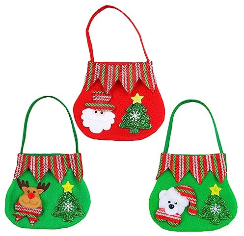 FOYTOKI 3stücke Teiliges Weihnachtsgeschenkbeutel Stylische Und Langlebige Stofftaschen Für Süßigkeiten Und Für Weihnachten Familien Und Freunde