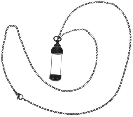 SAFIGLE Stainless Steel Perfume Bottle Pendant Necklace Chain, Large 40.5mm x 12mm Cinerary Casket Urn Necklace, Unisex Memorial Jewelry for Ashes Keepsake