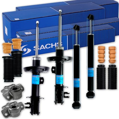 SACHS Stoßdämpfer + Domlager + Service-Kit vorne + hinten passend für Corsa D