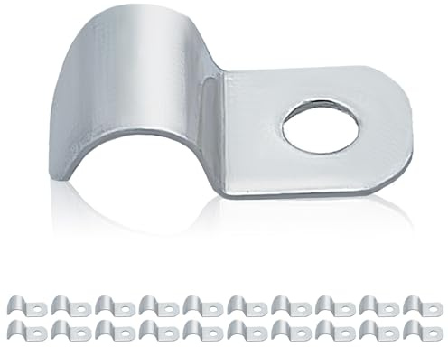 Vordpe 20 Stück Kabelschellen Metall Rohrschellen,Hochleistungs Rohrschellen, Edelstahl 304 Befestigungsschelle, Für Gasrohre Wasserleitung Kabeln (Einseitig M10)