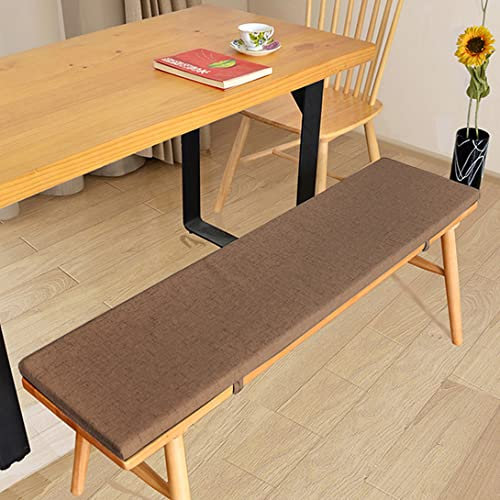 Outdoor-Bankkissen, 120 x 40 cm, dick, gepolstert, Sitzkissen für Gartenbank, wasserdicht, Terrassenstuhl, Auflage für 2- und 3-Sitzer-Bank, Kaffeebraun