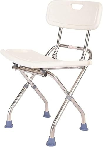Sgabello pieghevole da doccia con schienale, per anziani e disabili, sedile portatile da bagno per vasca da bagno, panca pieghevole per la sicurezza della doccia