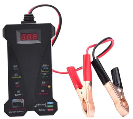 BELLIFFY Digital Battery Tester Voltmeter for Charging System Analyzer Lcd Display and Led Indication for Car Maintenance