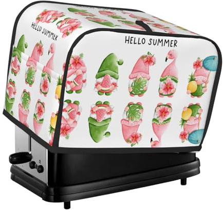 Hello Summer - Copertura per tostapane a 2 fette, con tasche, per piccoli elettrodomestici da cucina, protezione dalle impronte digitali, lavabile in lavatrice