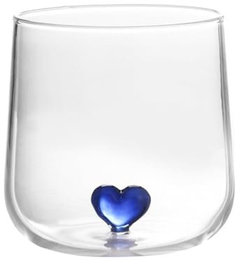 MAGICLULU Taza De Agua Simple Estilo Corazón Vaso De Leche para Parejas De Vidrio