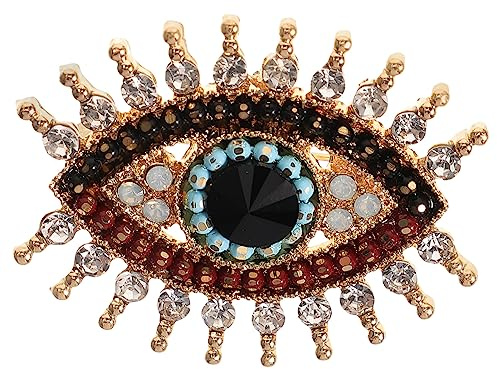 Garneck Evil Eye Brosche Für Damen – Kristall Strass Anstecknadel Mit Bösem Blick - Charmante Brosche Für Schal - Pullover Und Mantel Perfektes Schmuckstück Für Jede Gelegenheit