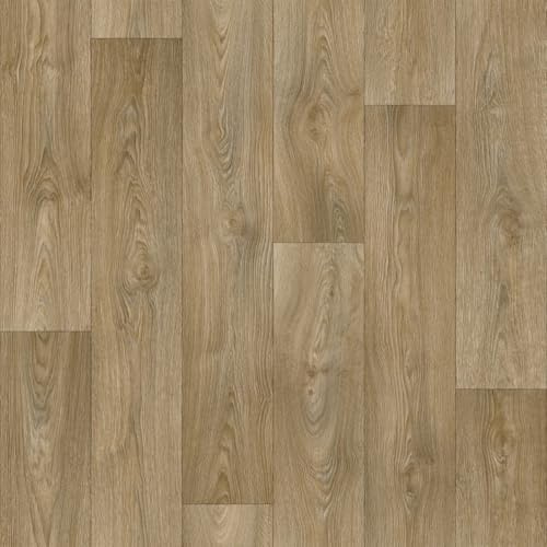 VINYL FLOORING UK Stockholm 545 Brown Wood Effect Anti-Slip Vinyl Flooring For Kitchen, Bathroom, Living Room, 2.8mm Thick Vinyl Sheet-2m(6'6) X 2m(6'6)-4m²