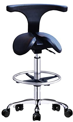LULUMAIC Ergonomischer Sattelhocker PU Leder mit Rückenunterstützung Zahnarztstuhl Einstellbarer Sattelhocker für das Büro des Krankenhauslabors Salon, C.